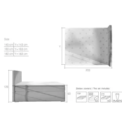 Clearance Kunstleder-Stauraumbett in Cremeweiß - Olav Betten