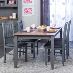 Best Landhaus Essgruppe in Grau - Nepplan (fünfteilig) Sitzgruppe