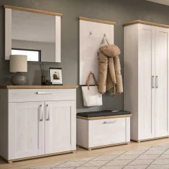 Best Landhaus Flur Möbelset komplett - Tocella (fünfteilig) Garderoben