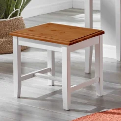 Best Landhaus Hocker in Weiß und Bernstein - Garella Hocker