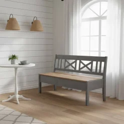 Best Landhaus Holzbank Jytte drei Sitzplätze Sitzbank