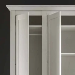 New Landhaus Kleiderschrank Chelles in Weiß mit Spiegel Kleiderschränke|Schränke