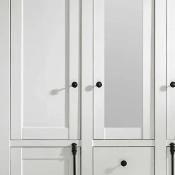 New Landhaus Kleiderschrank Chelles in Weiß mit Spiegel Kleiderschränke|Schränke