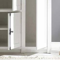 New Landhaus Kleiderschrank Chelles in Weiß mit Spiegel Kleiderschränke|Schränke