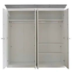 New Landhaus Kleiderschrank in Weiß und Kiefer Grau - Caneon Kleiderschränke|Schränke