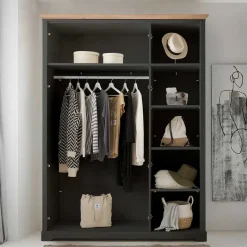 Outlet Landhaus Kleiderschrank mit Spiegel - Zenuvra Kleiderschränke