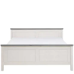 Clearance Landhaus Massivholzbett in Weiß & Grau - Mirandesca Betten