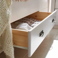 Clearance Landhaus Massivholzbett in Weiß & Grau - Mirandesca Betten