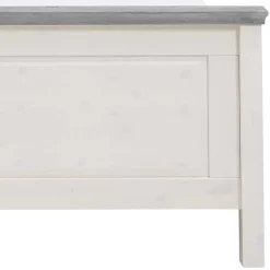 Clearance Landhaus Massivholzbett in Weiß & Grau - Mirandesca Betten