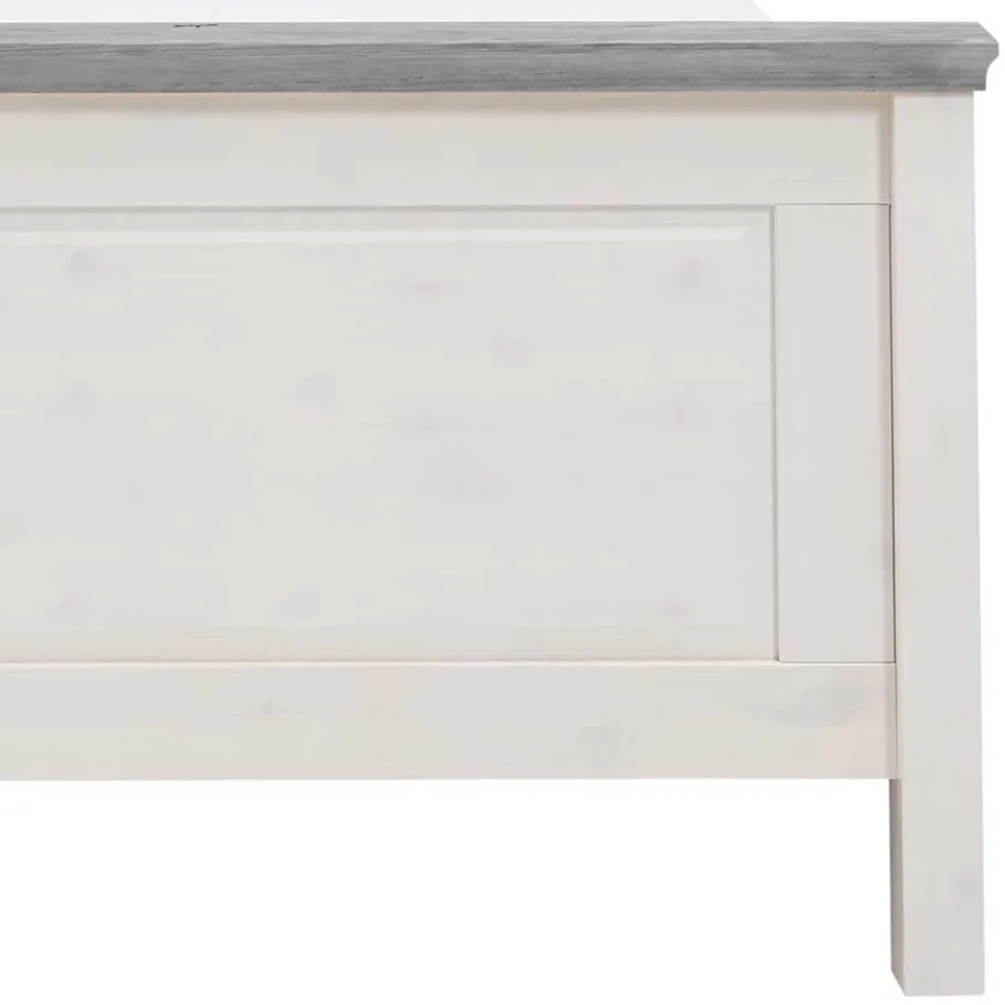 Clearance Landhaus Massivholzbett in Weiß & Grau - Mirandesca Betten