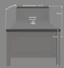 Clearance Landhaus Massivholzbett in Weiß & Grau - Mirandesca Betten