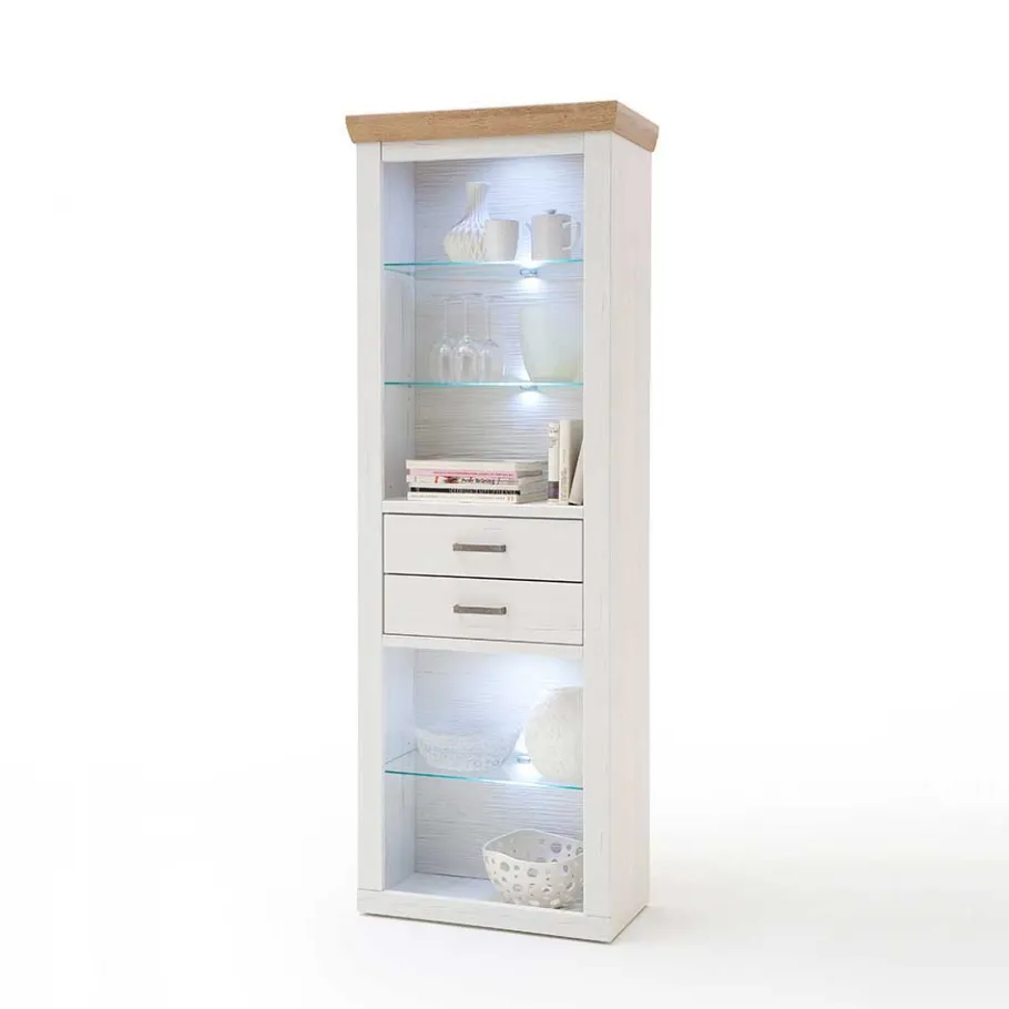 Sale Landhaus MDF Regal mit Glasböden - Samula Regale|Vitrinen