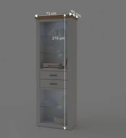 Sale Landhaus MDF Regal mit Glasböden - Samula Regale|Vitrinen