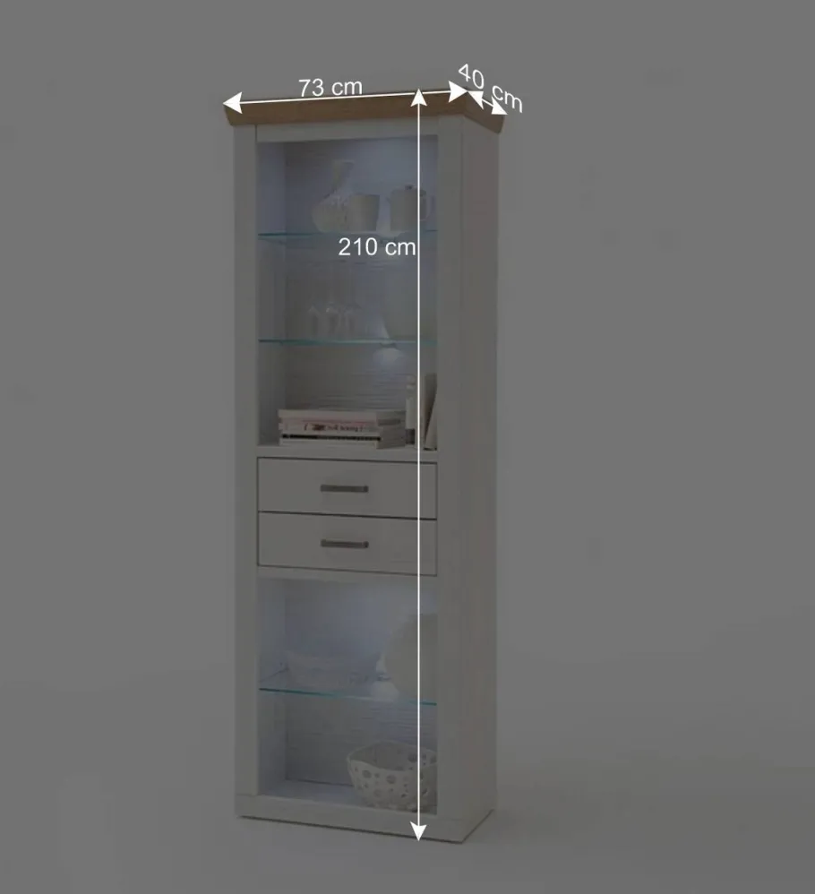 Sale Landhaus MDF Regal mit Glasböden - Samula Regale|Vitrinen