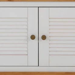 Online Landhaus Schuhbank in Weiß & Honig - Axdonira Sitzbank