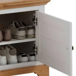 Online Landhaus Schuhbank in Weiß & Honig - Axdonira Sitzbank