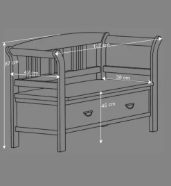 Online Landhaus Sitzbank Jytte mit Lehne Sitzbank