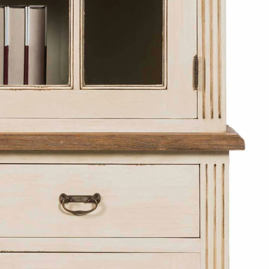 Best Landhaus Vitrine in Creme Weiß - Helsing Vitrinen|Schränke