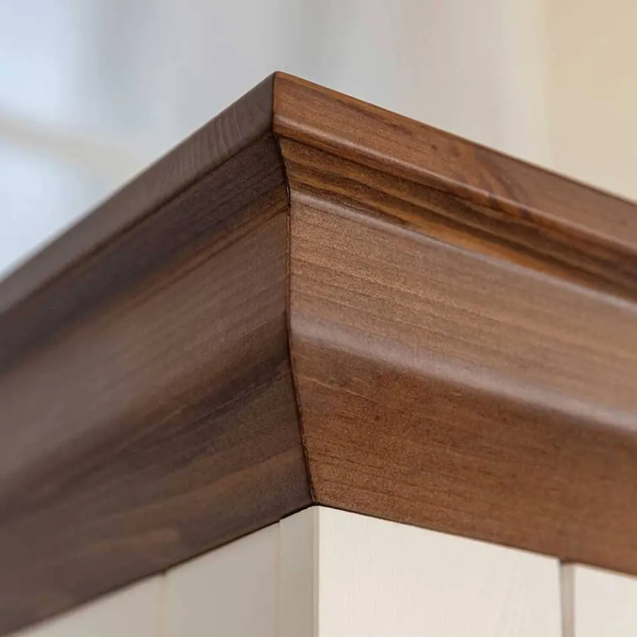 Best Landhaus Vitrinenschrank aus Kiefer zweifarbig - Zalya Schränke