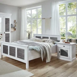 Best Landhausbett in Weiß & Grau - Urezzas Betten
