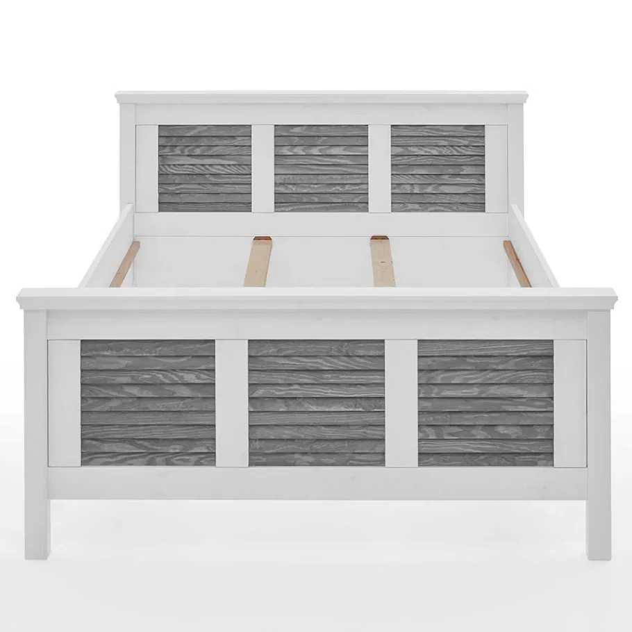Best Landhausbett in Weiß & Grau - Urezzas Betten