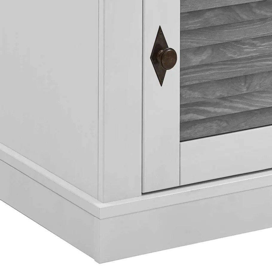 Best Landhausbett in Weiß & Grau - Urezzas Betten