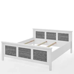 Best Landhausbett in Weiß & Grau - Urezzas Betten