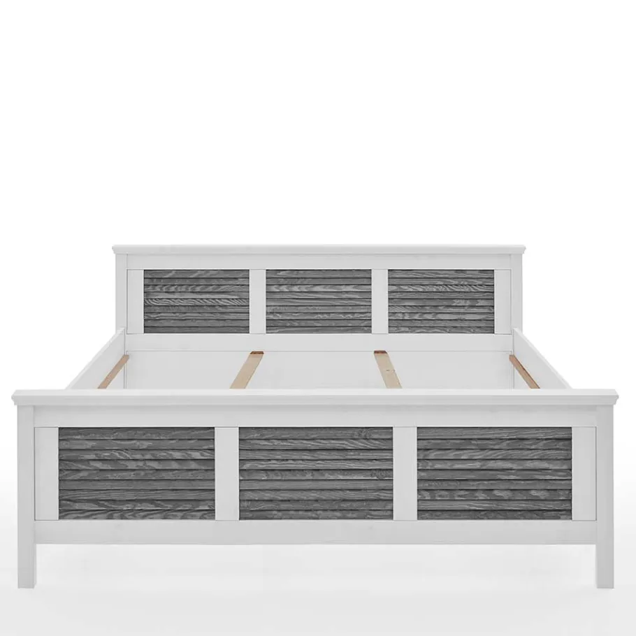 Best Landhausbett in Weiß & Grau - Urezzas Betten