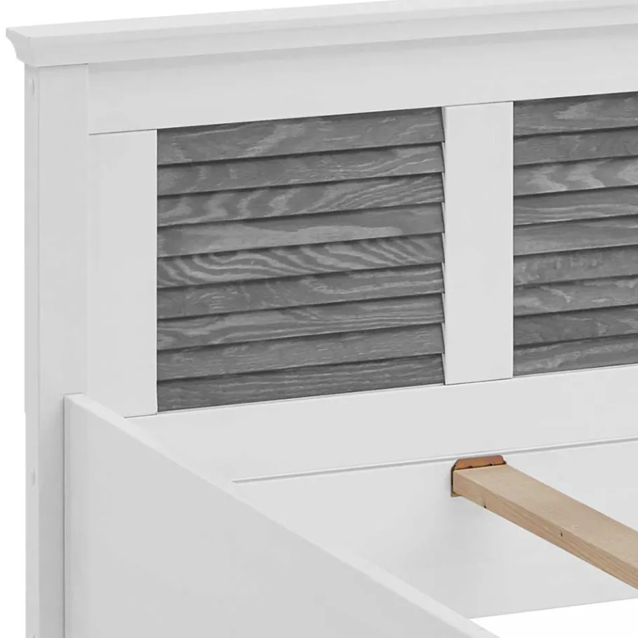 Best Landhausbett in Weiß & Grau - Urezzas Betten