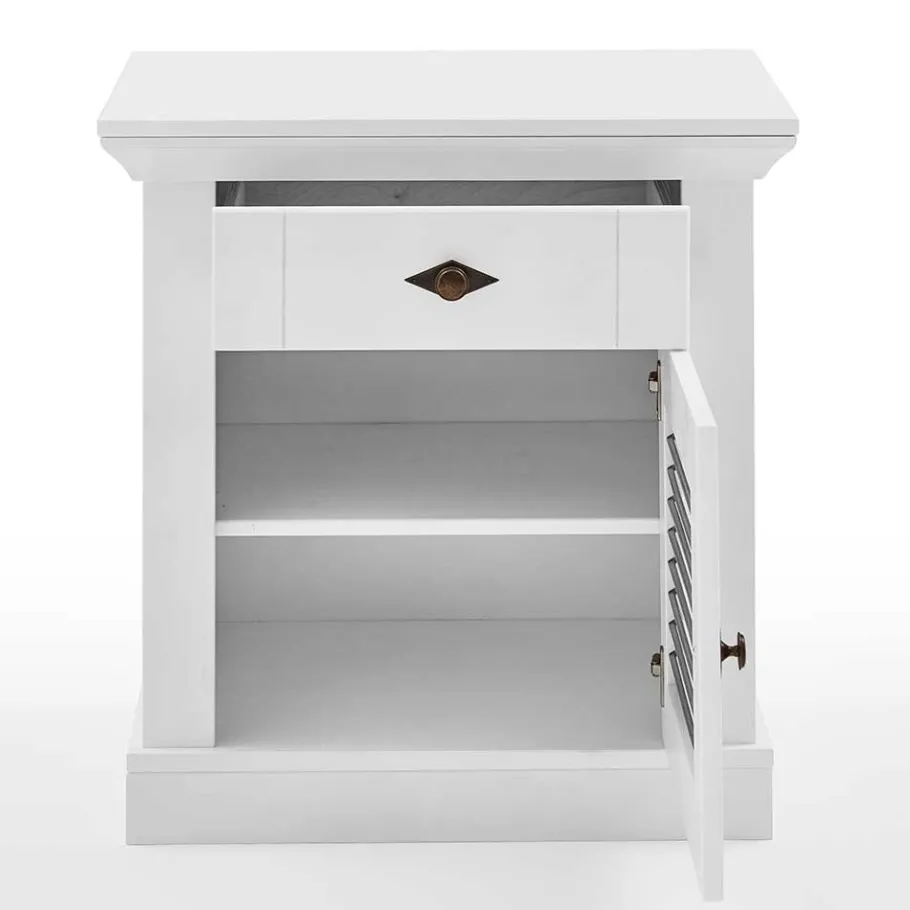 Best Landhausbett in Weiß & Grau - Urezzas Betten