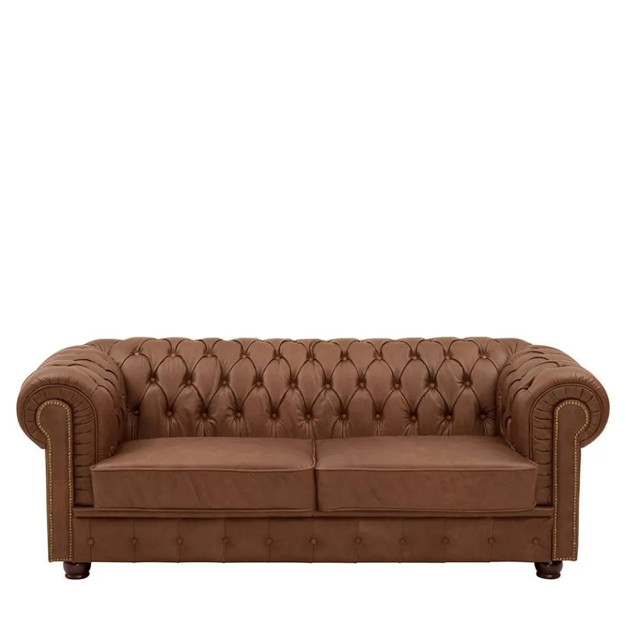 Sale Leder Polstergarnitur Chesterfield - Gonron (dreiteilig) Sitzgruppe