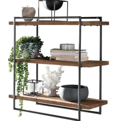 Sale Loft Wandregal aus Teak Holz & Metall - Teako Regale