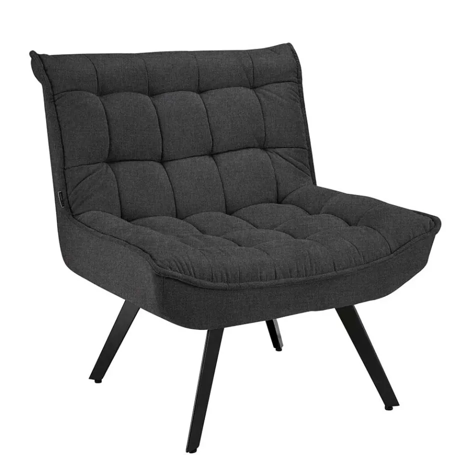 Sale Lounge Sessel mit Hocker in Anthrazit - Mook (zweiteilig) Sessel