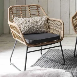 Best Lounge Sitzgruppe aus Geflecht in Beige - Renzo (vierteilig) Sitzgruppe