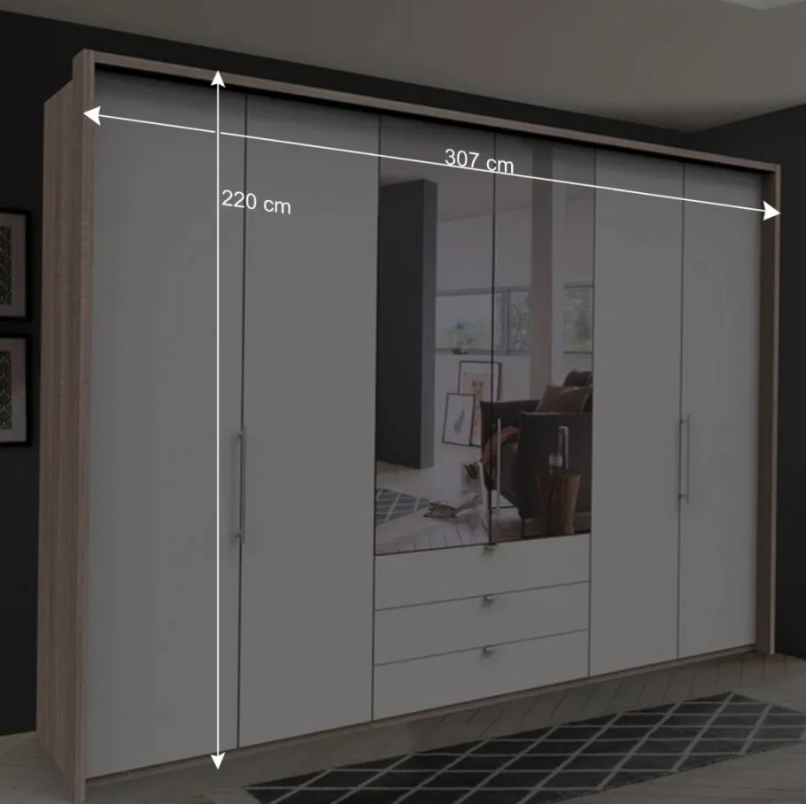 Online 3m Topp Kleiderschrank 3-türig mit Spiegel - Vaclyn Kleiderschränke|Schränke