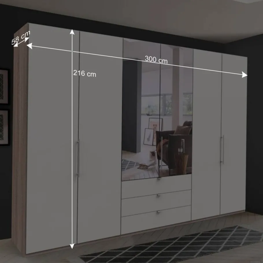 Online 3m Topp Kleiderschrank 3-türig mit Spiegel - Vaclyn Kleiderschränke|Schränke