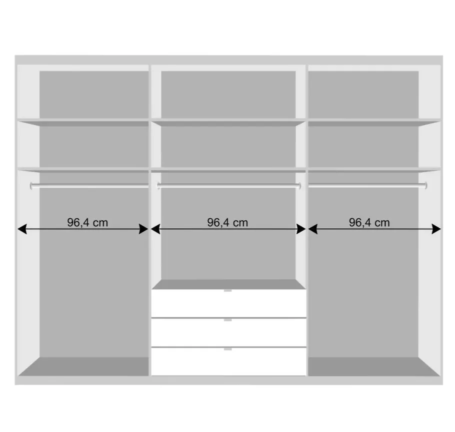 Online 3m Topp Kleiderschrank 3-türig mit Spiegel - Vaclyn Kleiderschränke|Schränke