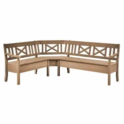 Outlet Massiv Eckbank Giurgia mit Truhe Sitzbank