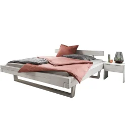 Outlet Massives Balkenbett in Weiß lasiert - Restania Betten