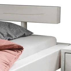 Outlet Massives Balkenbett in Weiß lasiert - Restania Betten