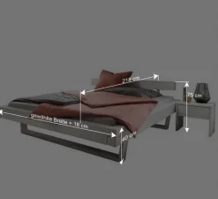 Outlet Massives Balkenbett in Weiß lasiert - Restania Betten