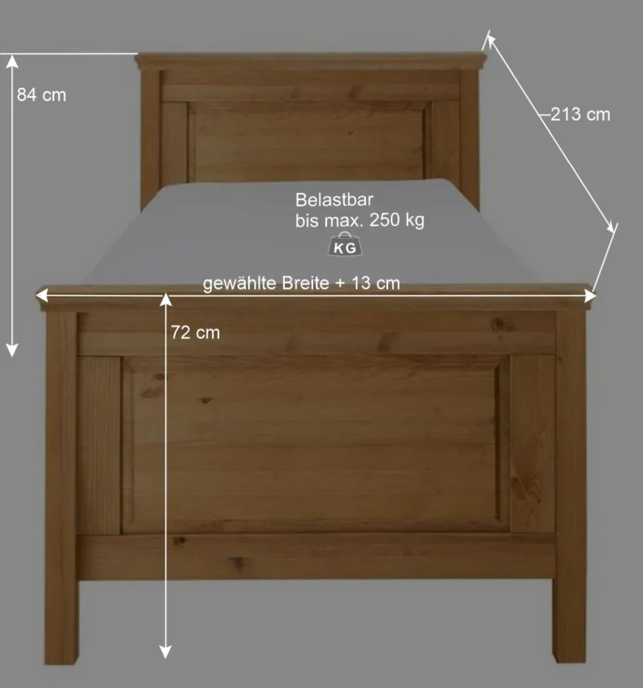 Clearance Massives Bett im klassischen Design - Piatra Betten