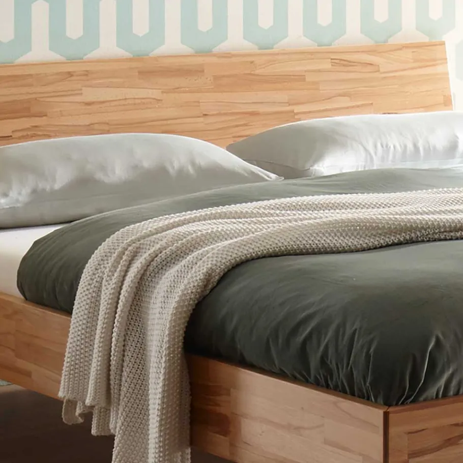 Best Massives Kernbuche Bett mit Kopfteil - Sotrigo Betten