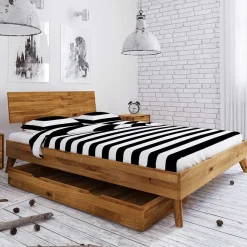 Clearance Massives Wildeiche Bett mit Schubladen - Eavy I Betten