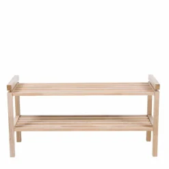 Outlet Massivholz Schuhregal in Eiche White Wash - Vaxos Regale