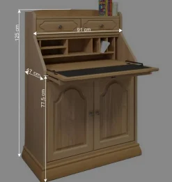 Best Massivholz Sekretär aus Eiche geölt - Catuella Highboards