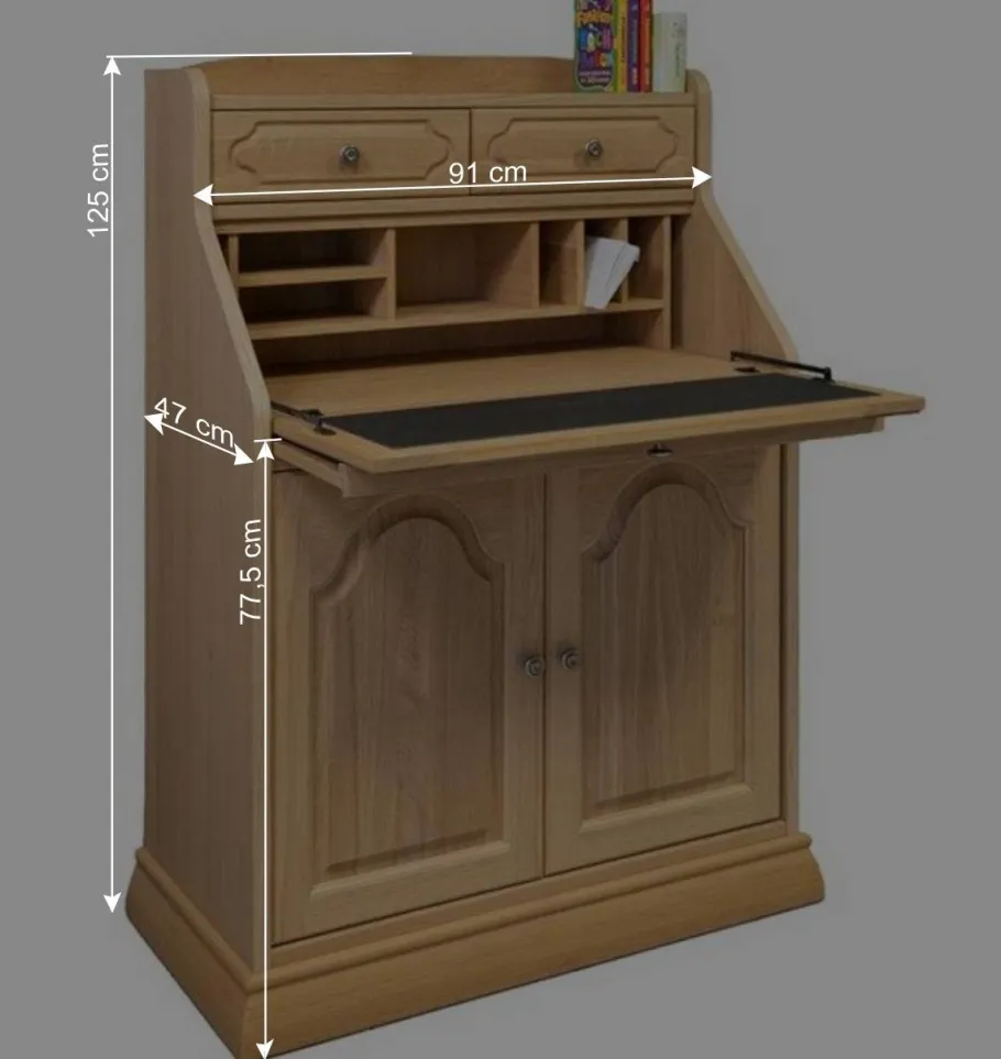 Best Massivholz Sekretär aus Eiche geölt - Catuella Highboards