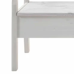Best Massivholz Sitzbank Onesti aus Kiefer Weiß Sitzbank