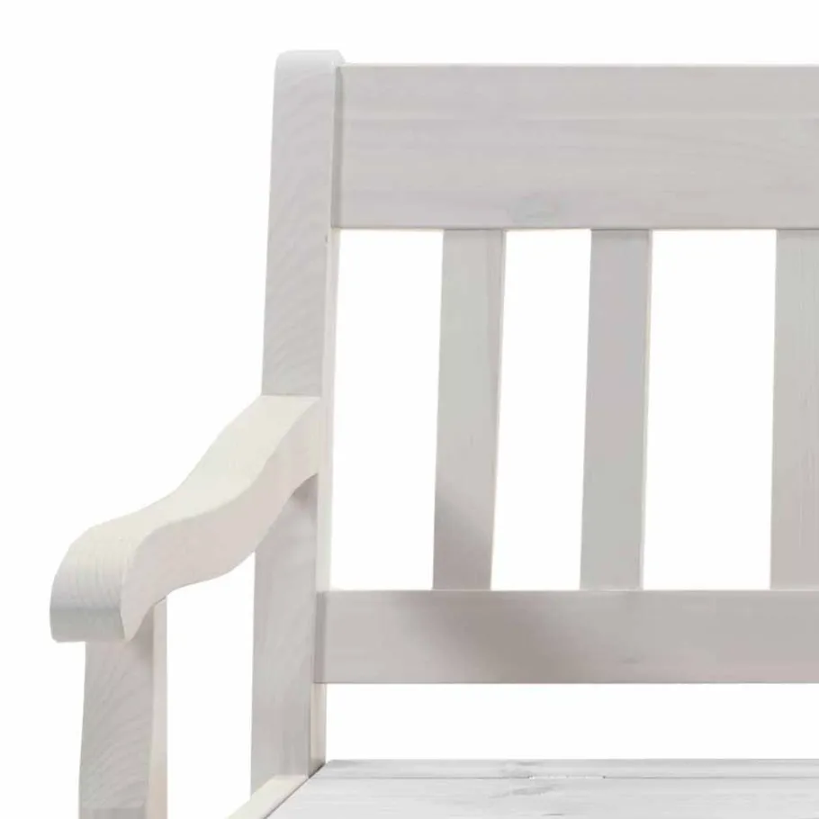 Best Massivholz Sitzbank Onesti aus Kiefer Weiß Sitzbank