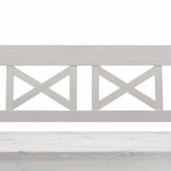 Best Massivholz Sitzbank Onesti aus Kiefer Weiß Sitzbank